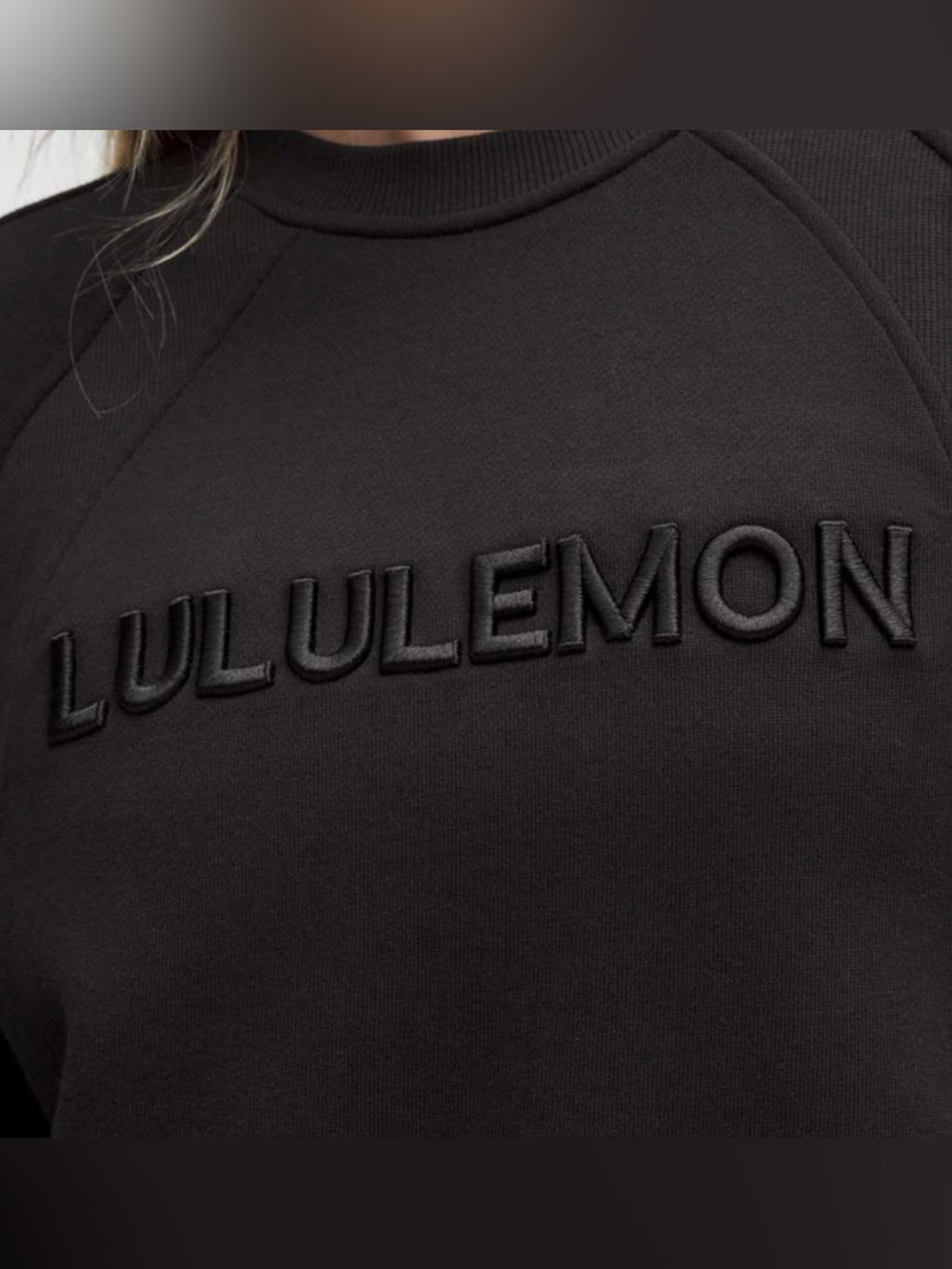 EUC- Black Lululemon  WordMark Scuba Sweatshirt with Embroidered Logo- Sz M/L